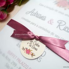 Convite de casamento floral