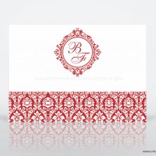 Convite de casamento brasão arabesco clássico