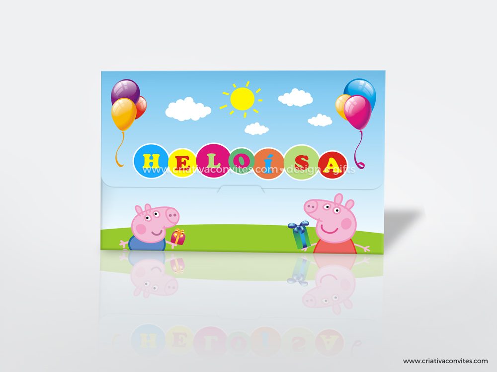 Convite infantil kids tema Peppa Pig