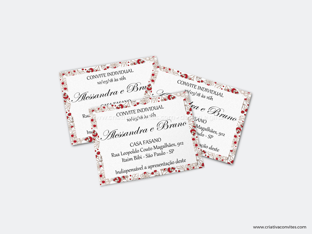 Convite individual casamento encontro