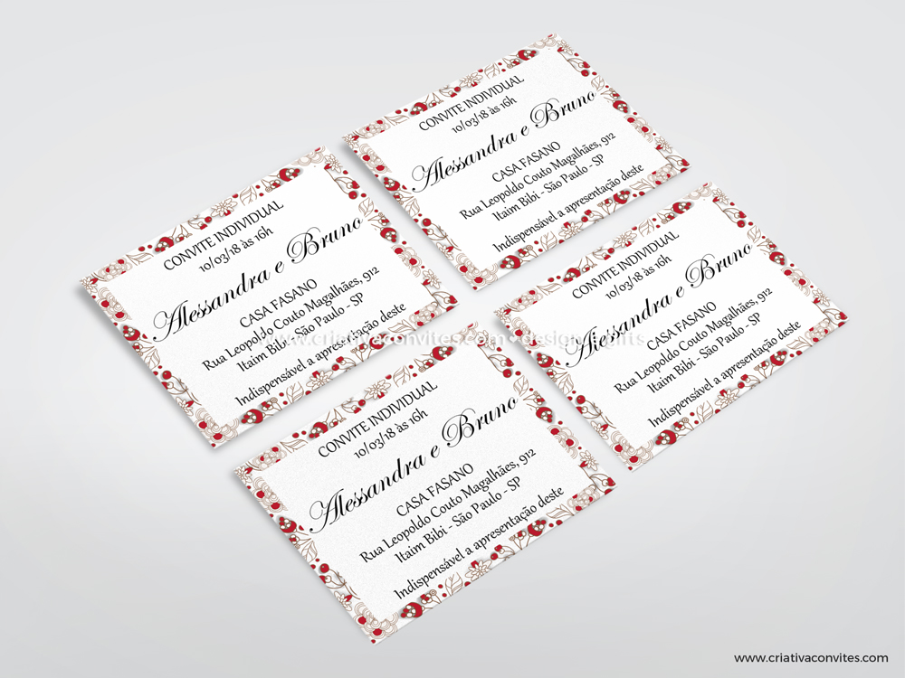 Convite individual casamento encontro