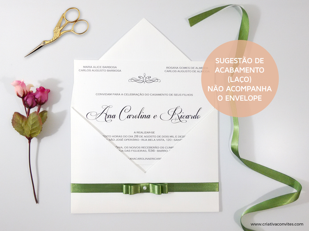 Envelope para convite de casamento branco textura casca de ovo dapple fascino