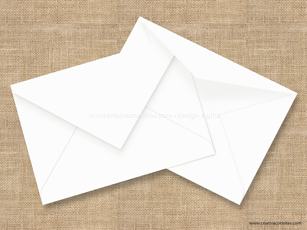 Envelope para convite de casamento branco liso eternitá
