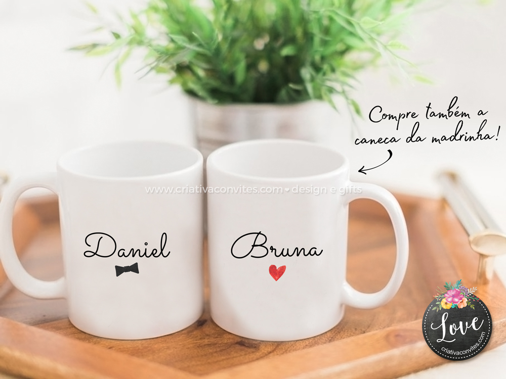 Caneca padrinho casamento Gravatinha