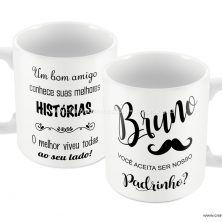 Caneca padrinho casamento Mustache