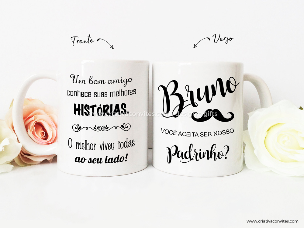 Caneca padrinho casamento Mustache