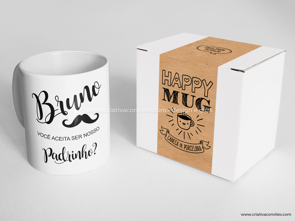Caneca padrinho casamento Mustache