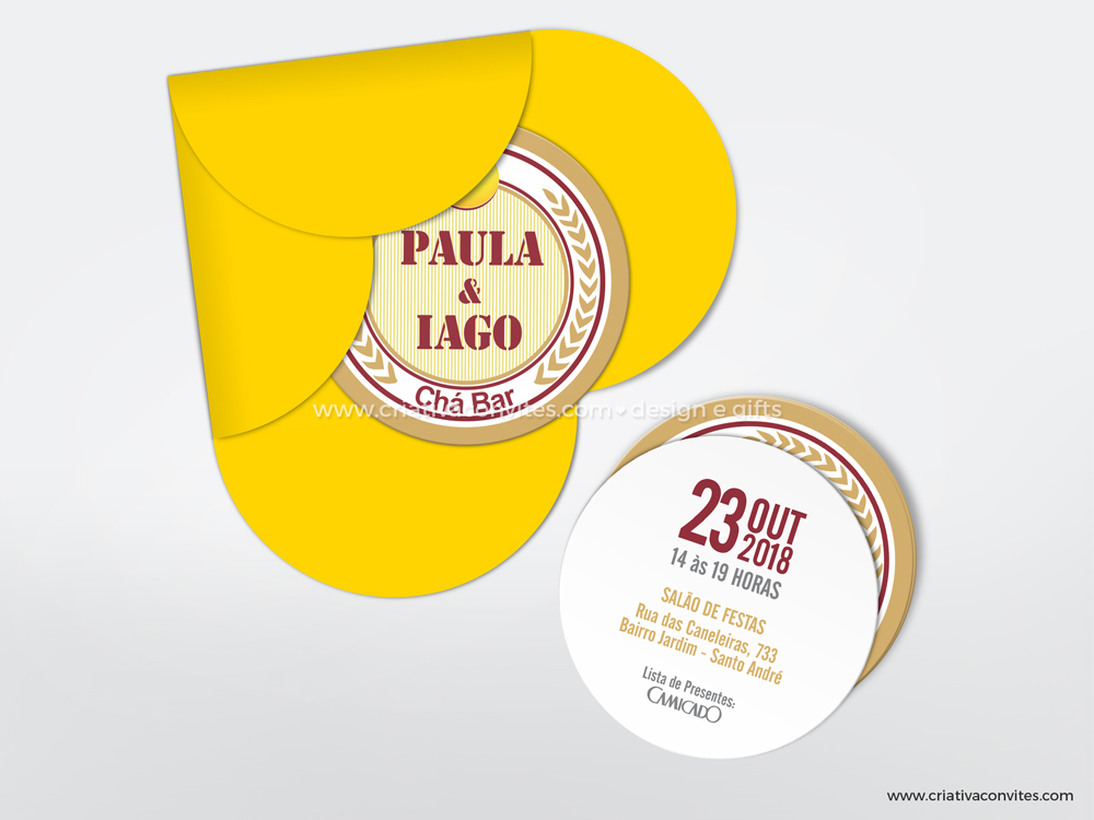 Convite Chá Bar tema cerveja Skol