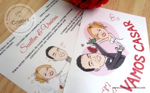 Convite de casamento Caricatura