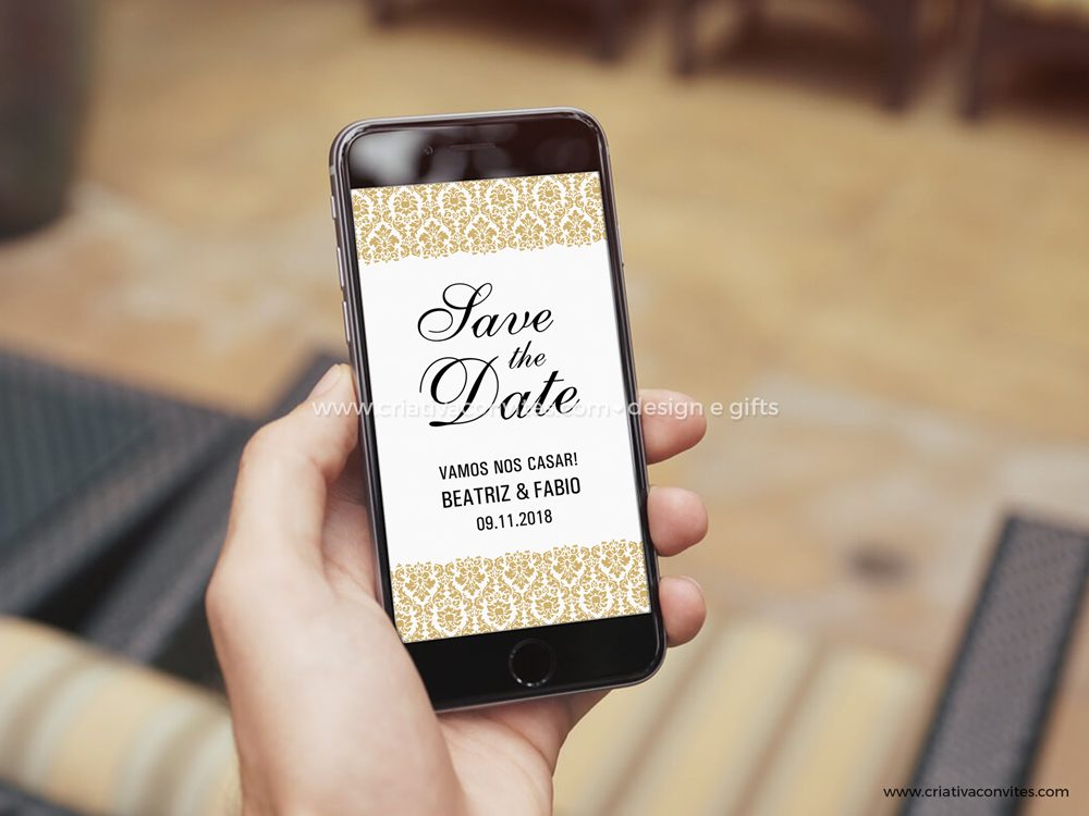 Save the date arte digital convite casamento Requinte