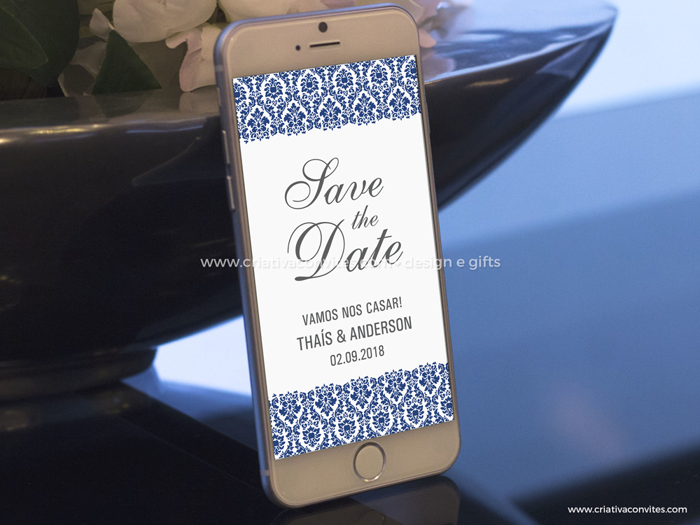 Save the date arte digital convite casamento Para Sempre