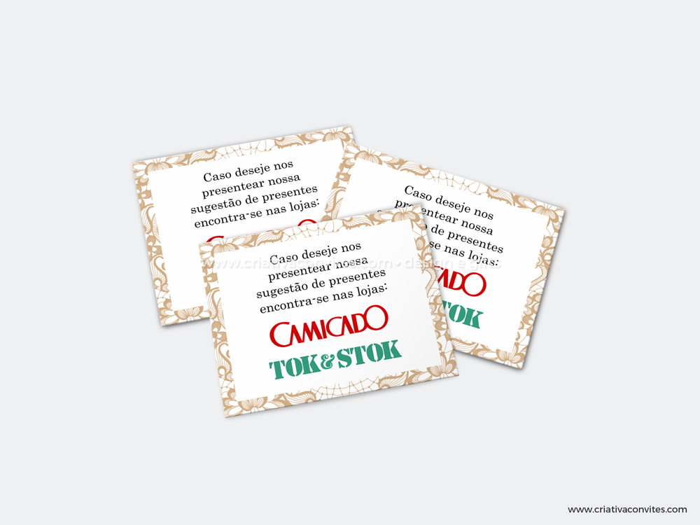 Tag lista de presentes Doce Sonho