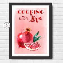 Ilustração Quadro Cozinhando com Amor