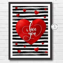 Ilustração Quadro I Love You