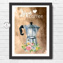 Ilustração Quadro Love Coffee