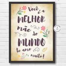 Ilustração Quadro Mãe Te Amo